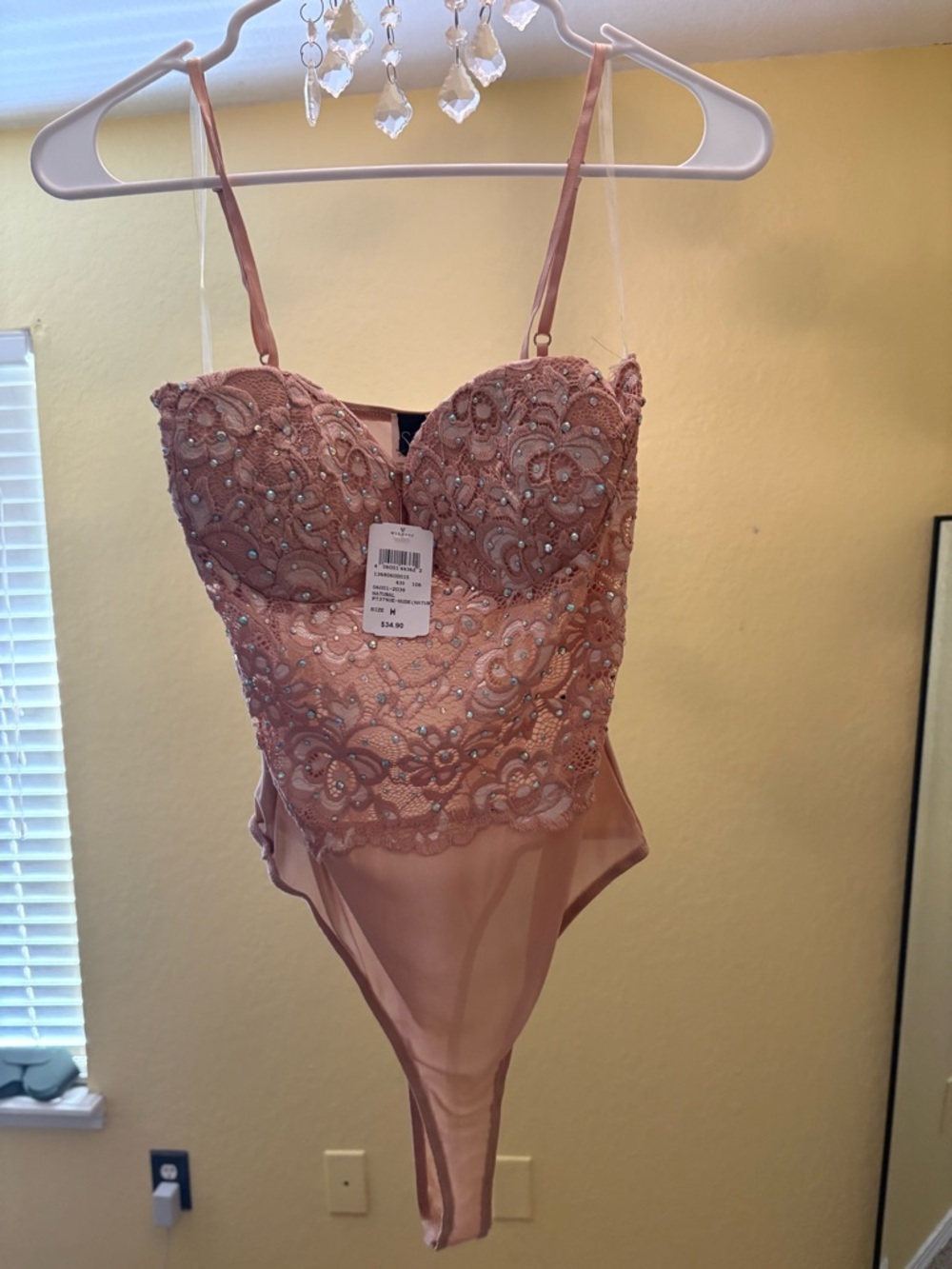 Windsor Embellished Lace Bodysuit - Dusty Rose
